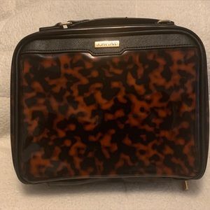 Joan & David Black and Brown Tortoiseshell Cosmetic Bag